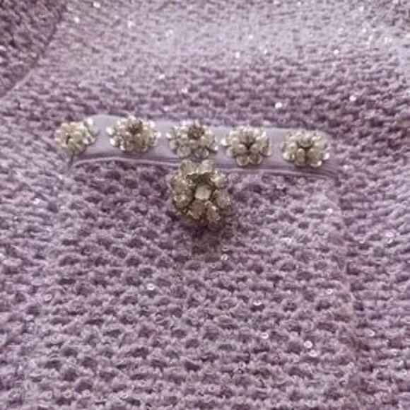 NWT Self -portrait lilac,purple Sequin knit mini dress Size S, - Picture 8 of 15